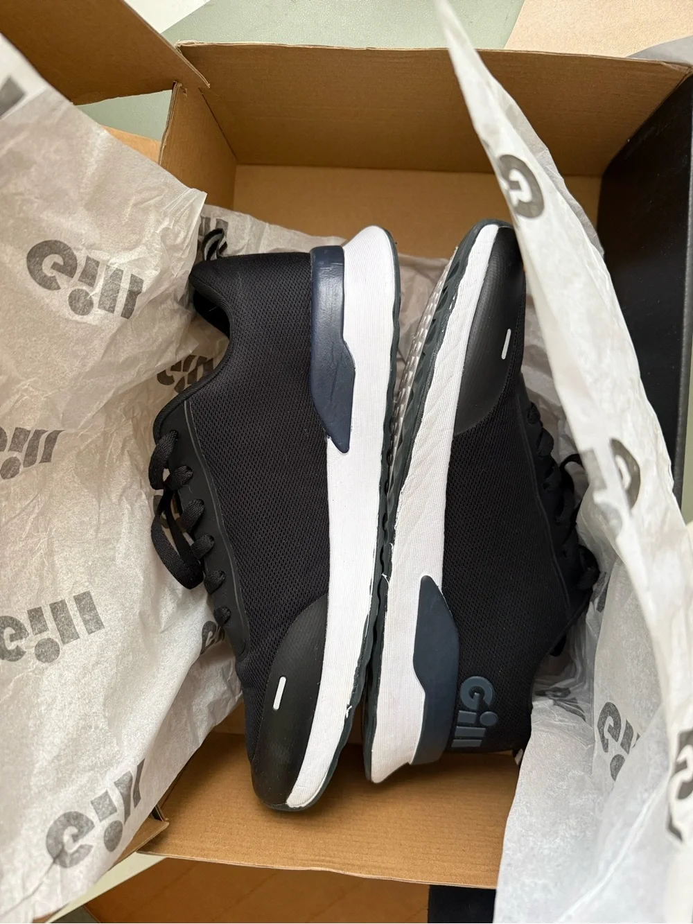 Men's Black Gill Savona Sailing Sneakers with White Midsole